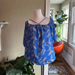 Off the shoulder is brand new with tags, size small paisley